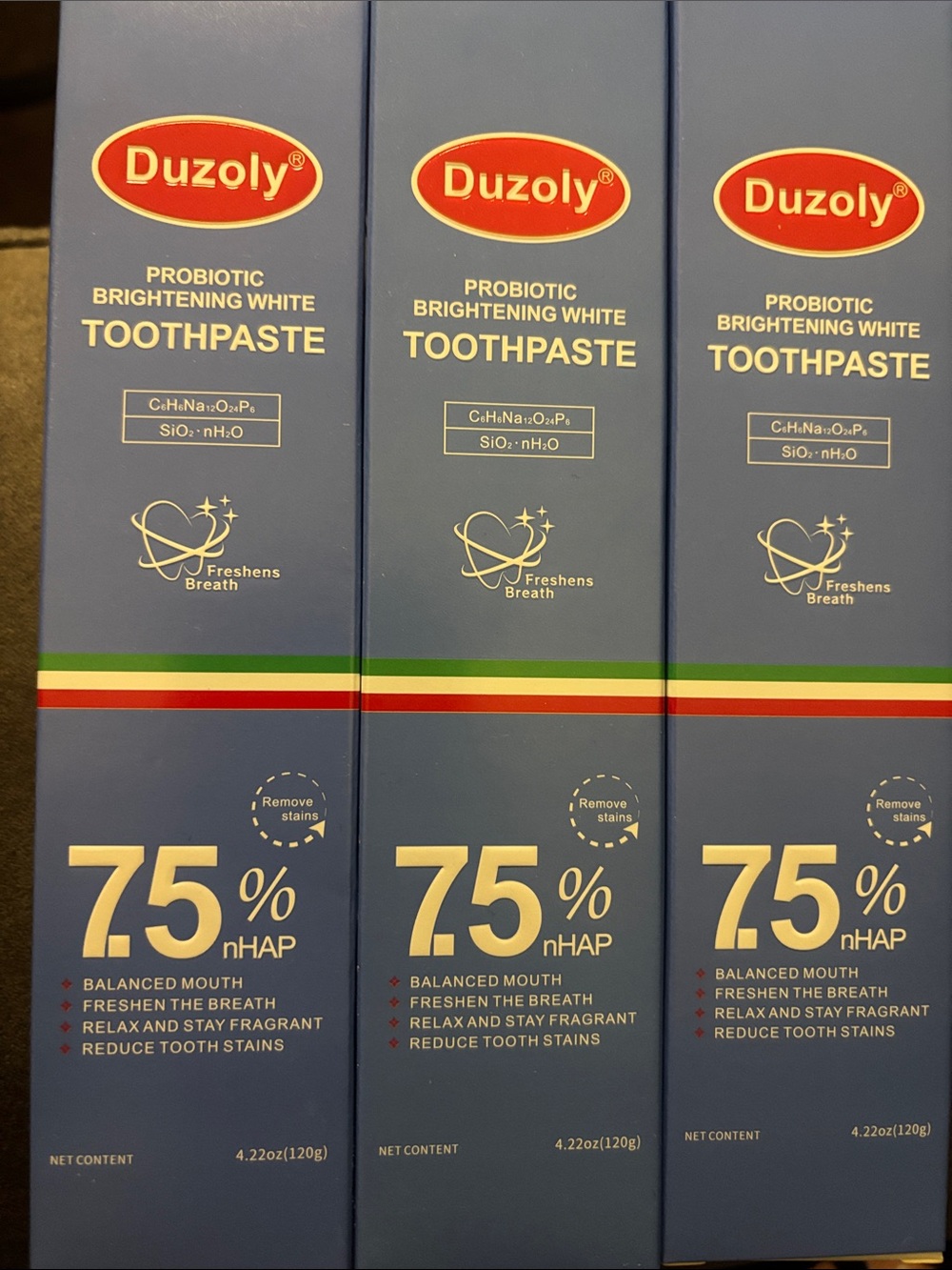 Probiotic Brightening White Toothpaste with 7.5% nHAP set of 3